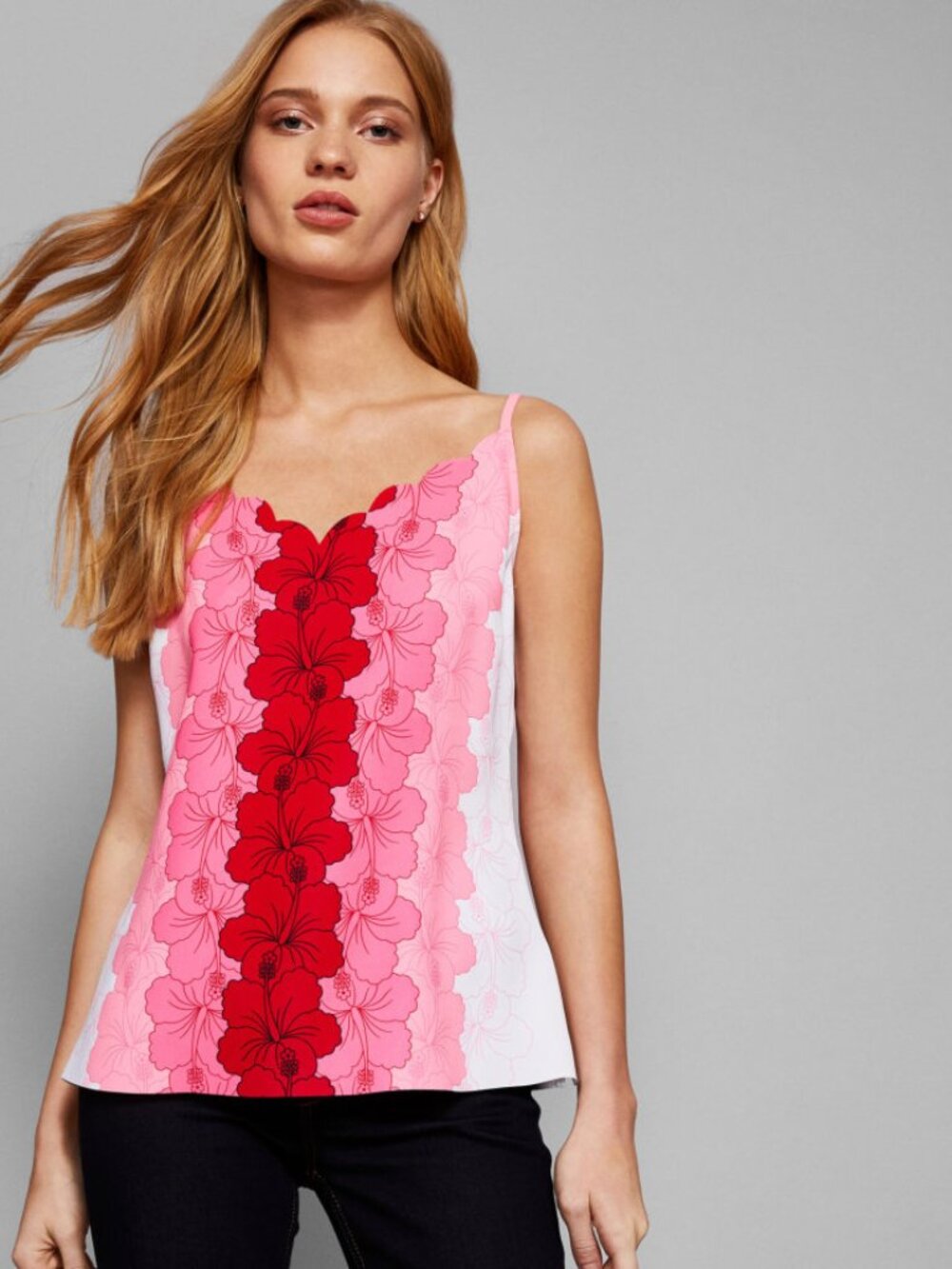 Ted Baker Happiness Scallop Neck Cami Top Ted Baker Size 1 Neon Pink